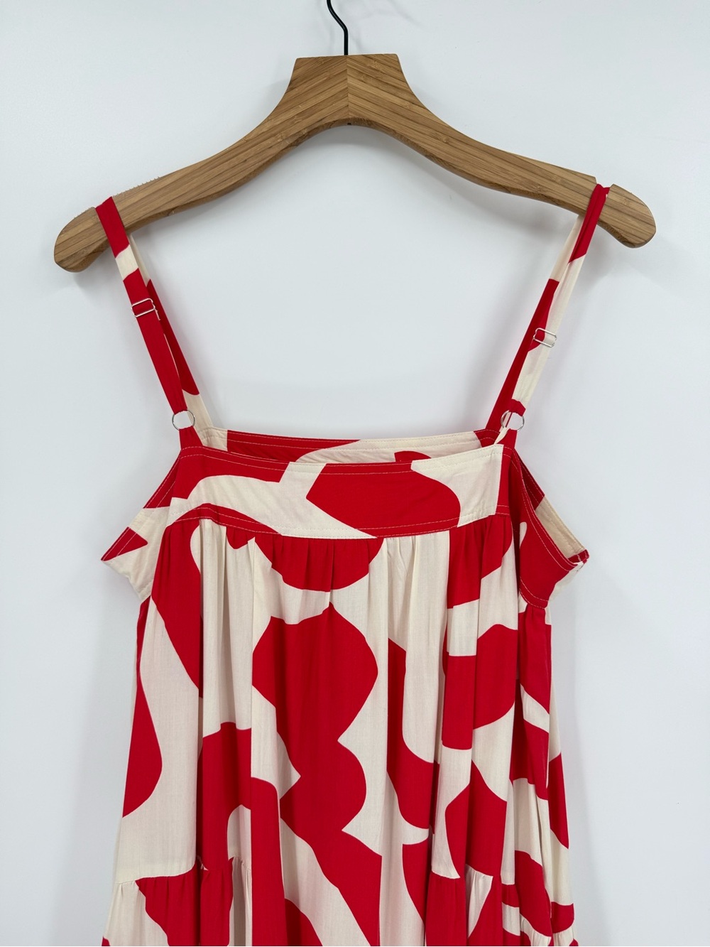 Anthropologie x Abel The Label Smock Dress Abstract Flowy Trapeze Summer Maxi L - Picture 14 of 16